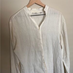 Men's Beach Linen White Button Down Shirt